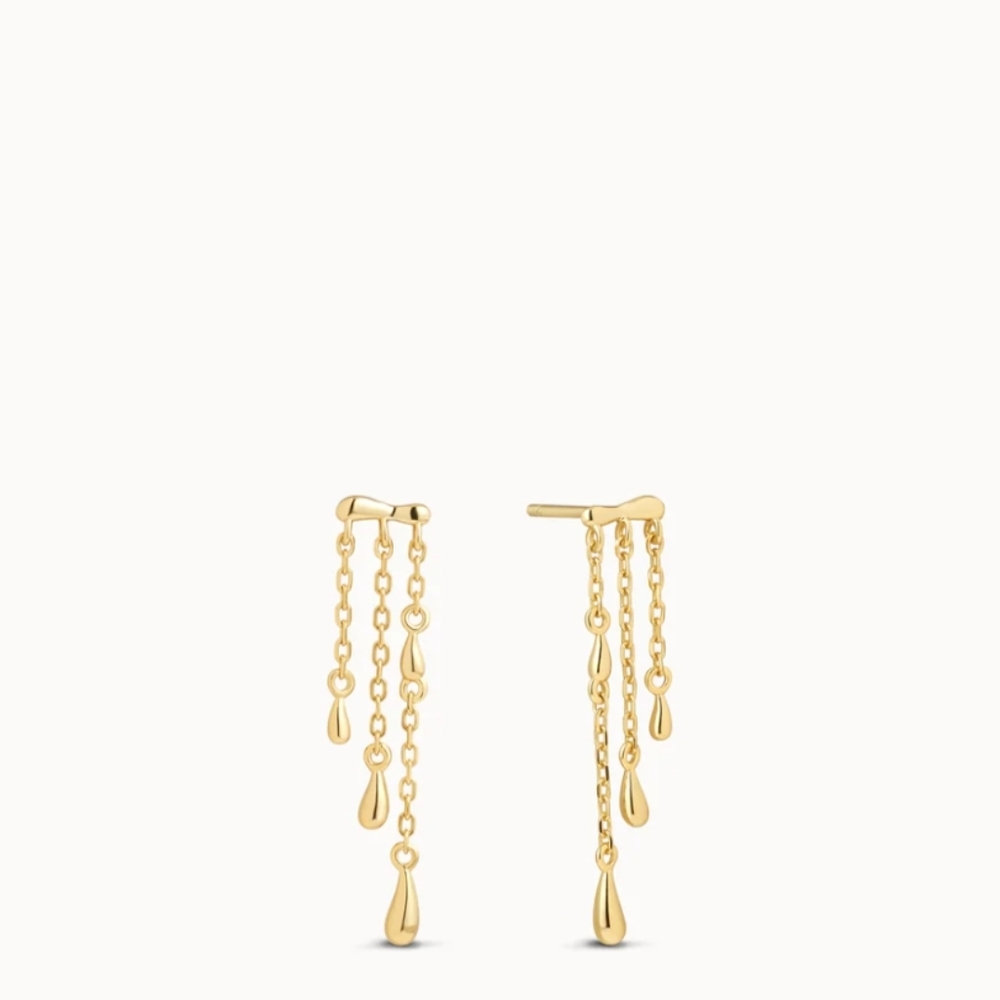 Gold Drop Chain Dangle Earrings - Elegant Women’s Jewelry